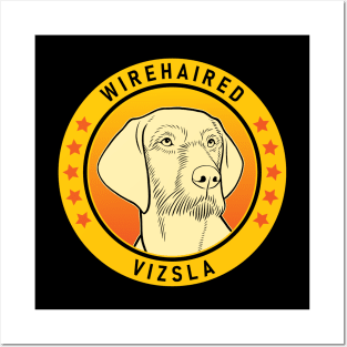 Wirehaired Vizsla Dog Portrait Posters and Art